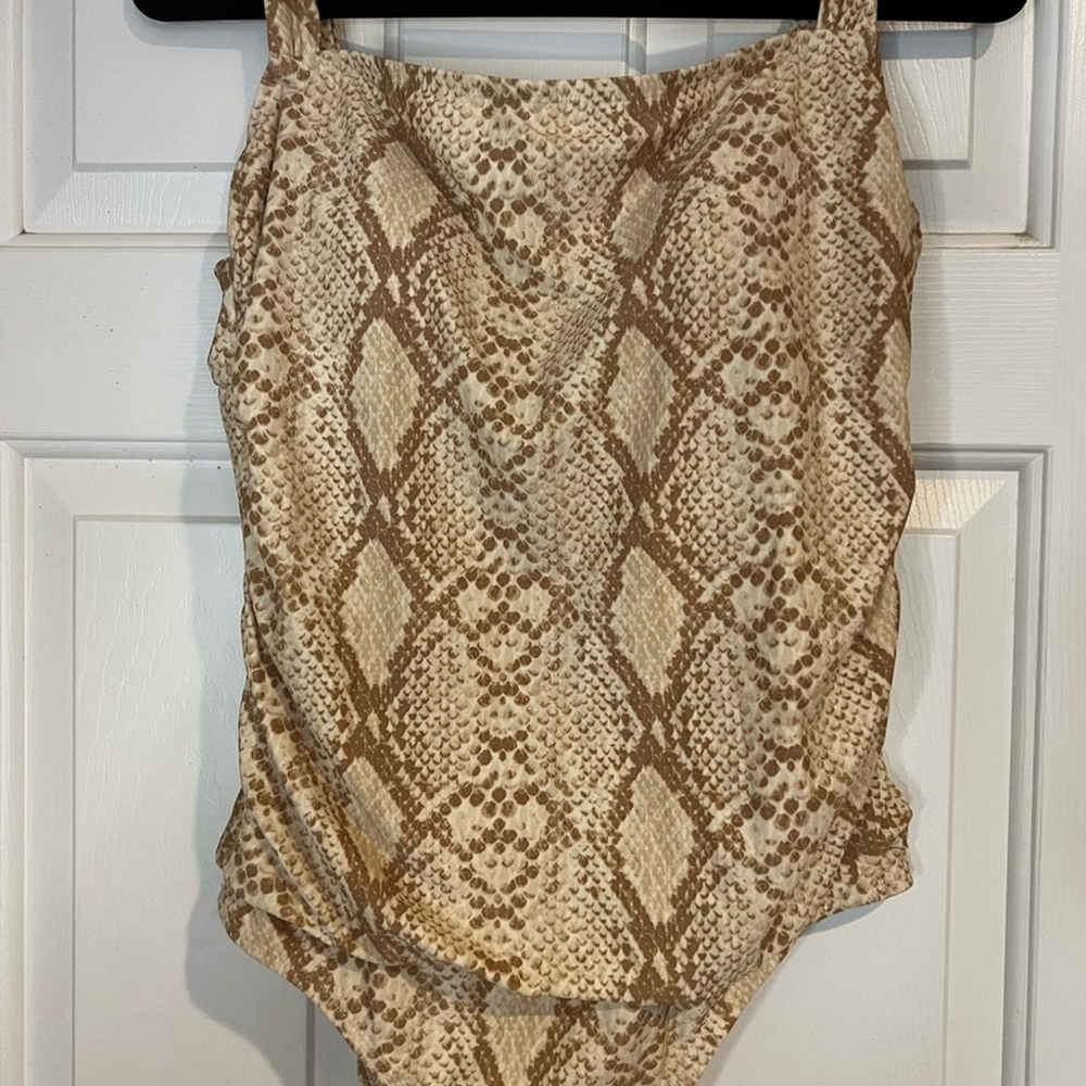 Kona Sol Snakeskin Print One Piece Swimsuit